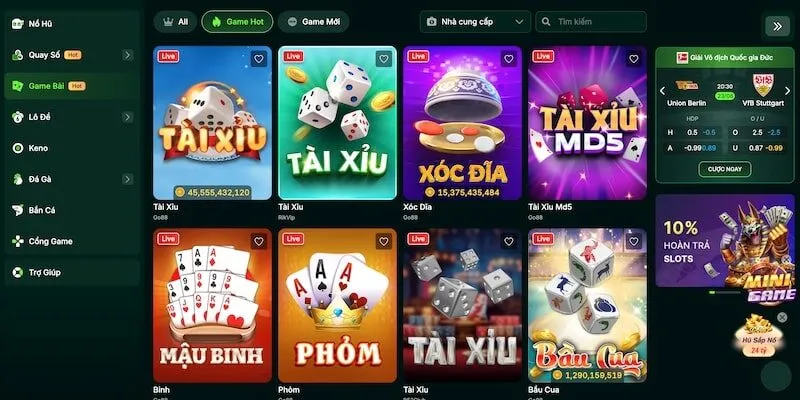 Danh sách game bài siêu chất tại FO88